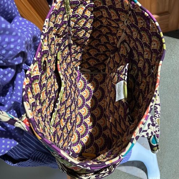 Vera Bradley Retired Plum Crazy Shoulder Bag Tote - Picture 4 of 10